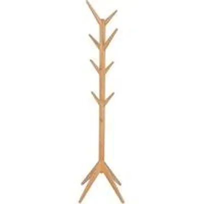Image de Portemanteau en bois avec 8 crochets - Portemanteau - Beige - 180 cm de haut - Meuble pour le salon ou la chambre à coucher