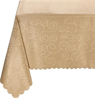 Immagine prodotto di Tovaglia con motivi decorativi, non necessita di stiratura, antimacchia, facile da lavare, color cappuccino, (rettangolare 200x135 cm)