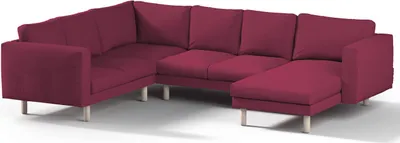 Produktbild von Dekoria Bezug für Norsborg 5-Sitzer Ecksofa mit Recamiere, pflaume , Norsborg Bezug für 5-Sitzer Ecksofa mit Recamiere
