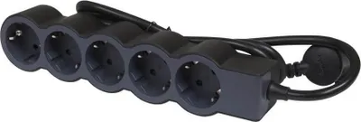 Immagine prodotto di Presa piatta Legrand 5x presa di corrente, cavo di 3 metri nero 694564