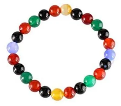 Produktbild von Lachineuse – Armband aus Buntem Achat – Erfolg und Glück – 24 Bunte Perlen – Asi