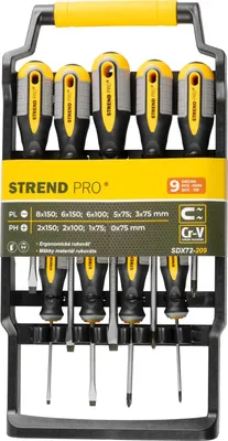 Produktbild von Schraubendrehersatz Strend Pro SDX72-209, 9-teilig, Schlitz + Phillips