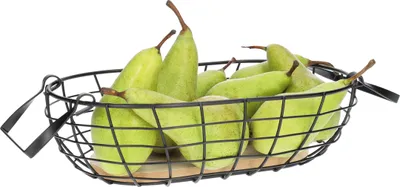 Produktbild von QUVIO Aufbewahrungskorb oval - Obstkorb - Schale - Korb - Oval - Stahl und Holz
