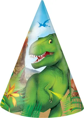 Produktbild von PartyHut Dinosaurier 8St.