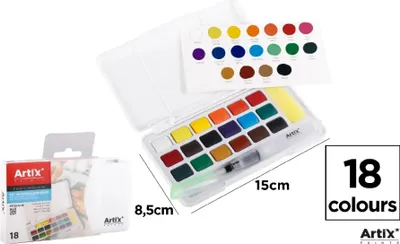 Image de Artix PP264-18 peinture aquarelle avec pinceau 18 couleurs