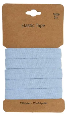 Gummiband 3m x 10mm Gummilitze elastisches Band Gummi Wäsche babyblau