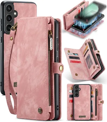 Produktbild von Caseme Samsung Hülle mit Zipper 2in1 Samsung S25 Plus-Rosa