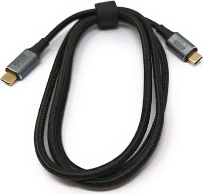 Zdjęcie produktu dla SYSTEM-S USB4 Kabel USB 120 cm typ C męski-męski 40 Gbit/s USB 4.0 w oplocie czarny