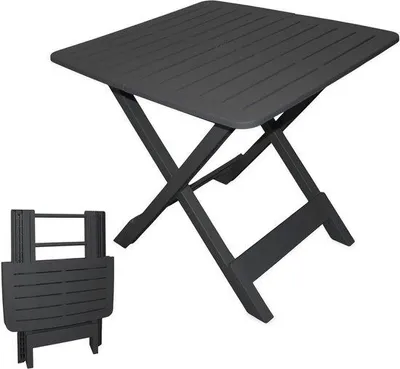 Productafbeelding van Klaptafel Antraciet - 80x72x70 cm - Ideaal voor Tuin en Camping