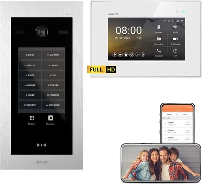 Produktbild von BALTER EVO HD Touch 7 Silber/Weiß 1x7" WiFi Video Türsprechanlage Set bis zu 1000 Familienhaus