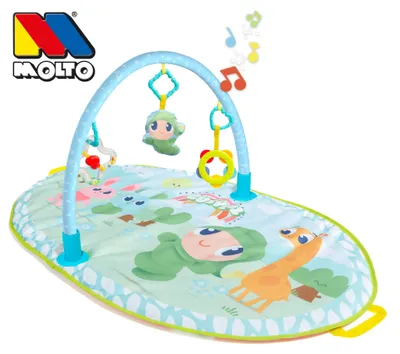 Produktbild von Krabbeldecke Baby mit Spielbogen bunt und Spielzeug faltbar ab Geburt