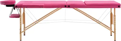 Produktbild von vidaXL Massageliege Klappbar 3-Zonen mit Holzgestell Rosa