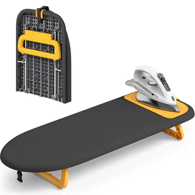Produktbild von Bügelbrett Tischbügelbrett Bügelunterlage - Bügelfläche 30 x 81 cm - Schwarz - Klappbar, mit Aufhängeschlaufe