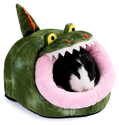 Produktbild von Kleintierhöhle für Chinchillas, Igel, Meerschweinchen, Käfigzubehör, Spielzeug für Bartagamen, Hamster, Frettchen, Ratten (Krokodil, L)