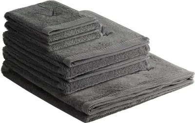 Produktbild von Sansibar Sylt Handtuch Set Frottier-Serie Classic Nr. 2 (Set, 5-tlg), hochwertige Sansibar-Säbel Stickerei, anthrazit