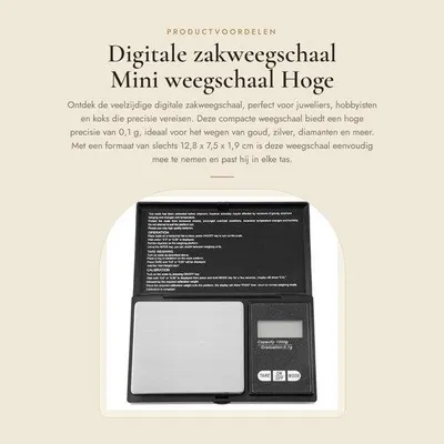 Obrázek produktu pro Digitální váha – Mini váha – Vysoká přesnost
