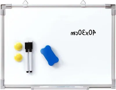 Immagine prodotto di Lavagna magnetica 40 x 30 cm | Cancellabile a secco | Pennarelli e magneti | Per casa, scuola e ufficio