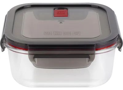 Zdjęcie produktu dla ZWILLING 39506-006, Pudełko, Kwadrat, 1,1 l, Czarny, Przezroczysty, Szkło, Plastik, 280 °C
