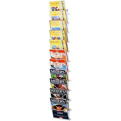 Obrázek produktu pro Kerkmann Zeitschriften-Wandhalter 6502 11Fächer 26x140cm lichtgrau