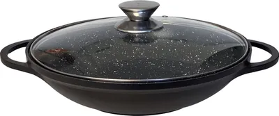 Produktbild von Wok Bratpfanne 40 cm Antihaft Wokpfanne Glasdeckel Asia Schmortopf Induktion