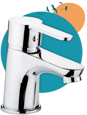 Produktbild von Calmwaters Wasserhahn Bad, Waschtischarmatur mit Zugstange, Armatur Badezimmer für Waschbecken, Mischbatterie mit Ablaufgarnitur, Badarmatur, Einhebelmischer, Waschbeckenarmatur, Messingkern, Chrom