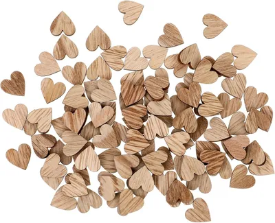 Produktbild von Holzherzen – 1,2 cm – Mini-Holzherzen – Dekoration – Streudekoration – Holzherzen zum Basteln – DIY-Bastelarbeiten
