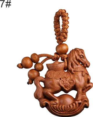 Produktbild von Zwölf Tiere, Pfirsichholz-Schlüsselanhänger, Schlüsselanhänger, Ornament, tragbares Geschenk-7#
