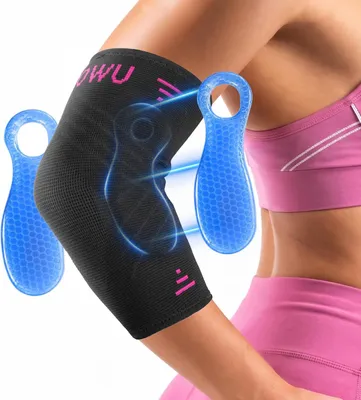 Imagen del producto de Vendaje para el codo con 2 almohadillas de compresión, transpirable, talla M, para epicondilitis (codo de tenista)