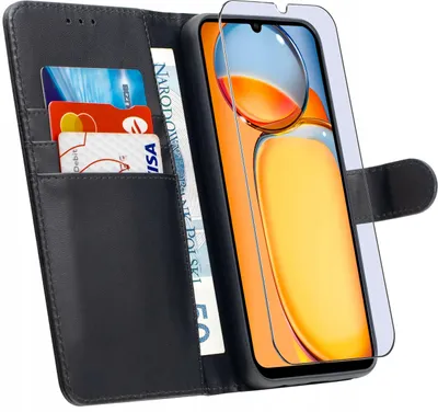 Zdjęcie produktu dla ETUI do Xiaomi Redmi 13C 4G|5G | SKÓRZANE PORTFEL BOOK TOKRA CASE + SZKŁO