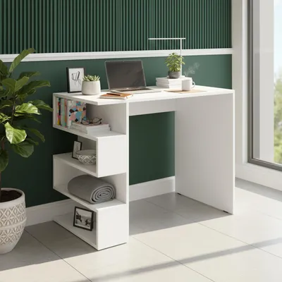 Produktbild von Schreibtisch SOLA - Geräumig - Weiß - Breite 120 cm, Höhe 73 cm, Tiefe 59 cm