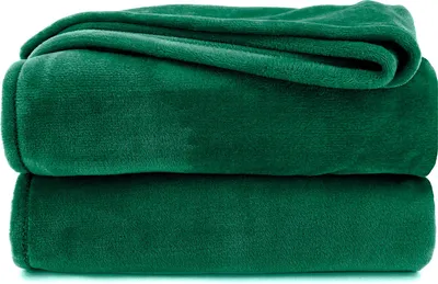 Obrázek produktu pro heimtexland ® útulná deka SUPER SOFT deka obyčejná flanelová deka XXL párová deka na pohovku typ 380 lesní zelená 240 x 220 cm