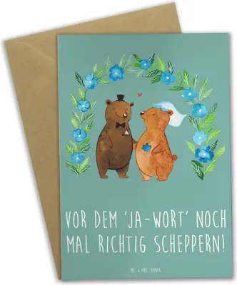 Produktbild von Mr. & Mrs. Panda Klappkarte Polterabend Spaß - Meeresbrise - Geschenk, Glückwünsche, Hochzeit, weihnachtskarten, Porzellan zerschmettern, osterkarte, firmungskarte