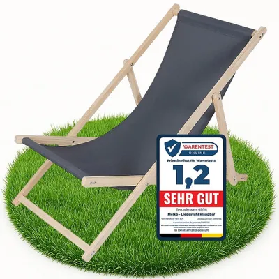 Image de Chaise de camping pliable avec dossier réglable, couleur anthracite