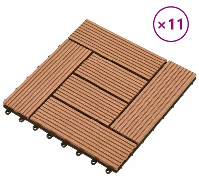 Zdjęcie produktu dla Płytki tarasowe vidaXL, 11 szt., brązowe, 30 x 30 cm, WPC