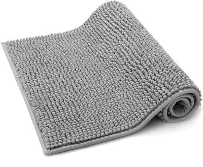 Produktbild von Ibenzoa® Mikrofaser-Duschmatte 40 x 60 cm – weich & saugfähig, rutschfeste Noppenunterseite, schnell trocknend, Silber