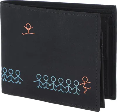 Produktbild von oxmox Geldbörse New Cryptan RFID Protect Querscheinbörse Jumping Jack Print Cyan Black schwarz
