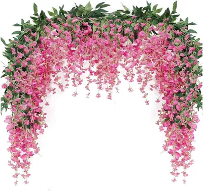 Produktbild von 3 Stück 2,2 m/Stück künstliche Blumen, Glyzinien-Girlande, künstliche Glyzinien-Ranke, hängende Blumen-Grüngirlande für Haus, Garten, Outdoor, Hochzeitsbogen, Blumendekor (lila)