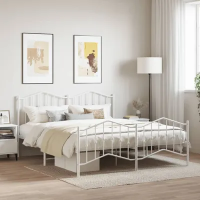 Produktbild von "2026 Promotion" Bettgestell moderne - mit Kopf- und Fußteil - Metall Weiß - 160x200 cm - Polsterbett CC22734