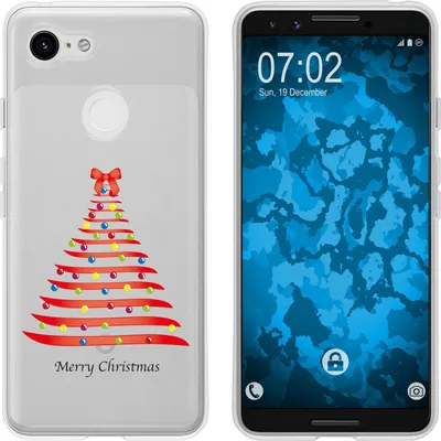 Produktbild von PhoneNatic Case kompatibel mit Google Pixel 3 Silikon-Hülle X Mas Weihnachten Weihnachtsbaum M1