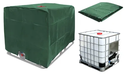 Zdjęcie produktu dla Omgoods - Pokrowiec na zbiornik IBC 1000L, wodoodporna plandeka ochronna, kolor zielony