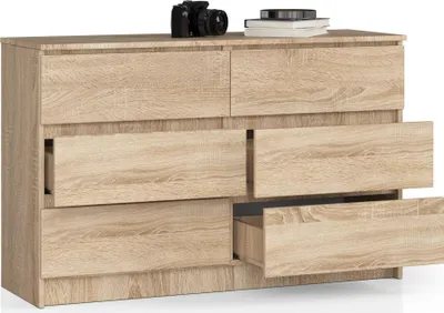 Produktbild von AKORD Furniture Factory OP0LK-1DAB002, Eiche, 6 Schublade(n), Matt, 16 mm, 60 cm, 400 mm