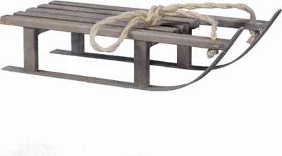 Produktbild von Deko Holzschlitten ca 15,5x39cm Deko Schlitten Winter Weihnachten Rodel, Farbe:grau