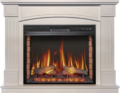 Produktbild von Casa Padrino Barock LED Elektrokamin Weiß 114 x 34 x H. 90,3 cm
