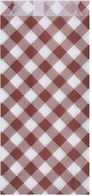 Produktbild von 300 Hot Dog Beutel / Tüten PAP 90 + 25 x 200 mm Neutralmotiv Karo Weiß/Rot