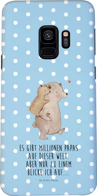 Produktbild von Mr. & Mrs. Panda Samsung Galaxy S9 Handyhülle Papa Bär - Blau Pastell - Geschenk, Handy Schutzhülle, Vater, Muttertag, Hülle, Case, Vatertag, Cover, Geburtstag