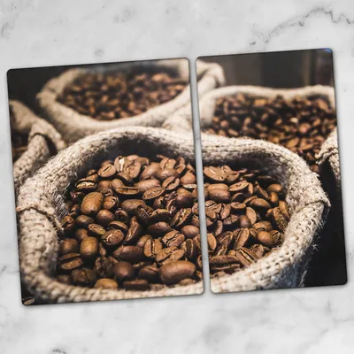Produktbild von Glas-Herdabdeckplatten Glaskeramikkochfeld-Abdeckung Spritzschutz Glas 70x52 Kaffeebohnen Kaffee