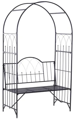 Produktbild von Outsunny Rosenbank Rosenbogenstütze mit Bank Philosophenbank Laubenbank Gartenbank 84B-247