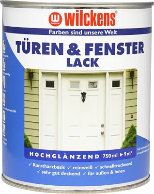 Produktbild von Wilckens Türen&Fensterlack Weiß hochglänzend 0,375l 11091100030