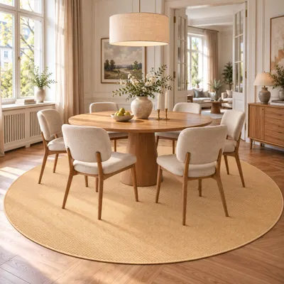 Produktbild von Sisal Natur Teppich Astra Honig Rund, Größe:133 cm Rund