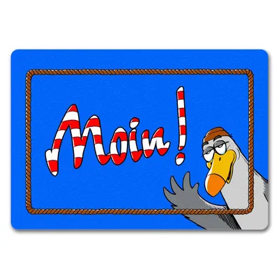 Produktbild von Moin Leuchtturm Fußmatte in 35x50 cm ohne Rand mit Möwe Nordsee Geschenk für